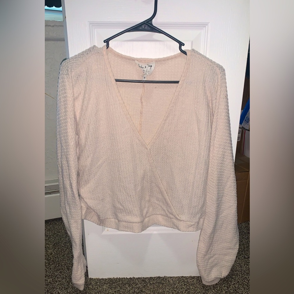 Pink Crop top knit Sweater
